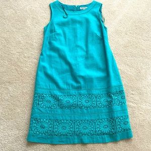 Teal sleeveless midi dress size 10